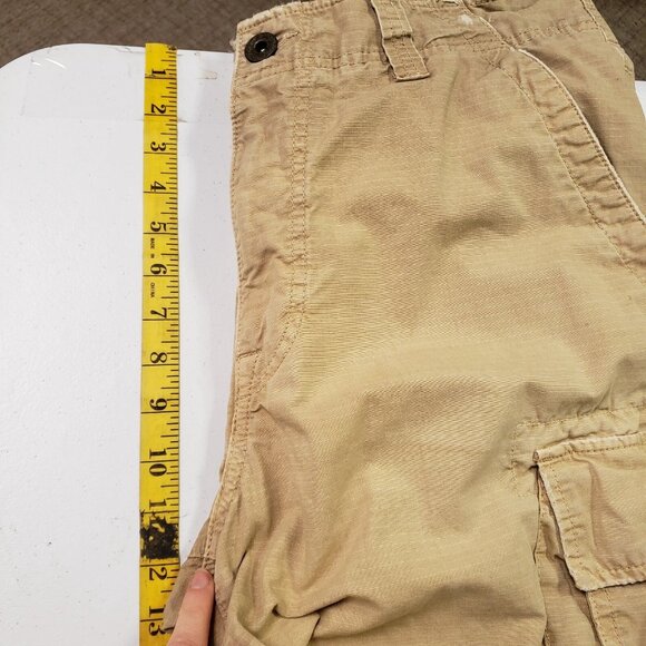 American Eagle Mens Y2K Ripstop Distressed Cargo Shorts Size 32 Beige Preppy - Picture 12 of 16